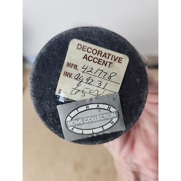 Vintage Ethan Allen Home Collection Accent Brass Burgundy Candle Holder - Picture 4 of 6